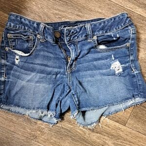 American Eagle Outfitters Distressed Blue Jean Shorts